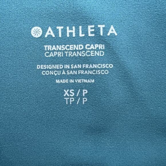 Athleta Transcend Capri Legging Teal‎ Size XS/P Activewear Gym Yoga - Picture 4 of 5